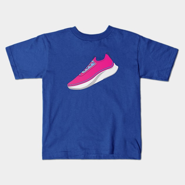 Running Shoes Kids T-Shirt by KH Studio